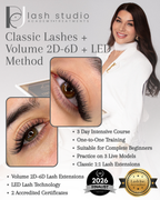 Classic Lashes + Volume 2D-6D 3 Day Face to Face Course + LED Method