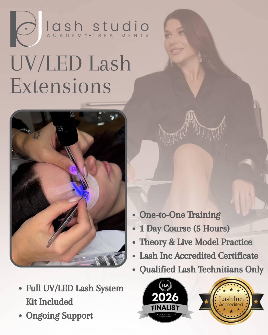 UV/LED Lash Extensions 1 Day Face to Face Course | Full LED System Included